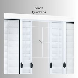 Janela de Aço Veneziana de Correr 100x150cm 6 Folhas com Grade Quadrada Riobras Branco - 8 Janela de Aço Veneziana de Correr 100x150cm 6 Folhas com Grade Quadrada Riobras Branco - 8