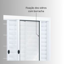 Janela de Aço Veneziana de Correr 100x150cm 6 Folhas com Grade Quadrada Riobras Branco - 6 Janela de Aço Veneziana de Correr 100x150cm 6 Folhas com Grade Quadrada Riobras Branco - 6