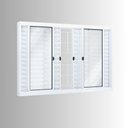 Ver imagem 3 de Janela de Aço Veneziana de Correr 100x150cm 6 Folhas com Grade Quadrada Riobras Branco