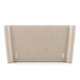 Cabeceira Design para Cama King Torres Pés em Madeira Pu e Bouclê Bege G91 - Gran Belo - 7