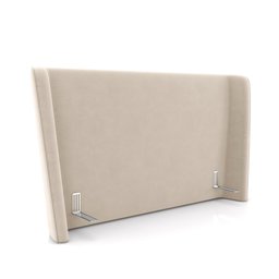 Cabeceira Design para Cama King Torres Pés em Madeira Pu e Bouclê Bege G91 - Gran Belo - 1