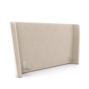 Cabeceira Design para Cama King Torres Pés em Madeira Pu e Bouclê Bege G91 - Gran Belo