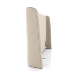 Cabeceira Design para Cama King Torres Pés em Madeira Pu e Bouclê Bege G91 - Gran Belo - 6
