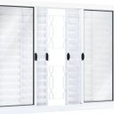 Ver imagem 3 de Janela de Aço Veneziana de Correr 100x120cm 6 Folhas com Grade Mosaico Riobras Branco