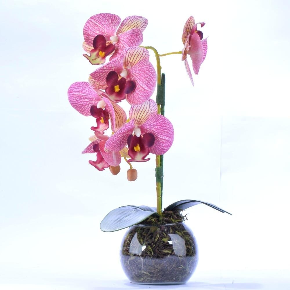 Arranjo de Orquídea Artificial Rosa Pequenina Ivy - 1