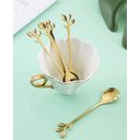 Ver imagem 4 de Conjunto 4 Colheres de Chá de Aço Inox Leaves Dourado - Wolff