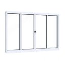 Ver imagem 1 de Janela de Aço de Correr 100x150cm 4 Folhas com Vidro Liso Riobras Branco Lucasa