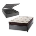 Ver imagem 1 de Conjunto Box Baú Allura Cinza 138x188x65 c/ Molas Ensacadas
