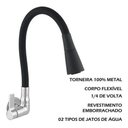 Ver imagem 3 de Torneira Cozinha Parede Flexivel Leão Color Duo Black - 6368