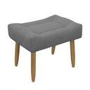 Ver imagem 1 de Puff Banqueta Decorativo Pés Madeira Cor:cinza