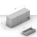 Ver imagem 3 de Cômoda Organizadora 150cm com 6 Gavetas 240821 Linha Porto Politorno