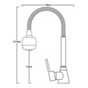 Ver imagem 5 de Torneira Gourmet Monocomando Flexível Cozinha Cromada/Preta