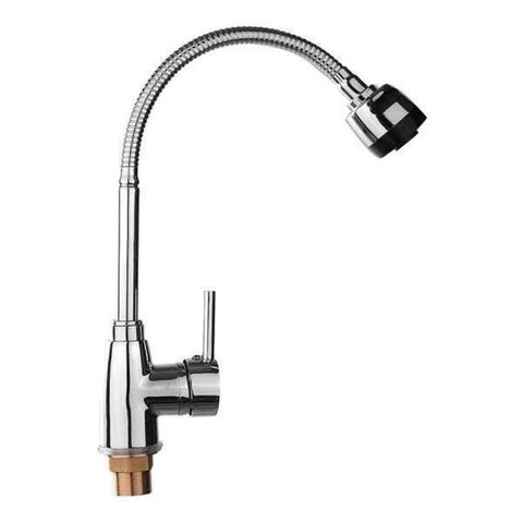 Torneira Gourmet Monocomando Flexível Cozinha Cromada/Preta