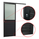 Ver imagem 2 de Porta de Correr Suspensa Meia Veneziana Meia Vidro Esq L.25 Preta 210x70 Brimak