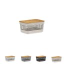 Ver imagem 1 de Caixa Organizadora Armário Tampa Bambu 20cm - Bege