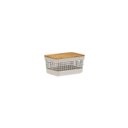 Ver imagem 2 de Caixa Organizadora Armário Tampa Bambu 20cm - Bege