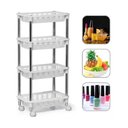 Ver imagem 2 de Fruteira de Chão com Tampo Branca Moderna com Rodinhas