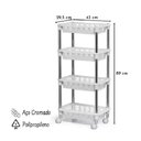 Ver imagem 3 de Fruteira de Chão com Tampo Branca Moderna com Rodinhas