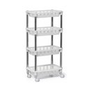 Ver imagem 1 de Fruteira de Chão com Tampo Branca Moderna com Rodinhas