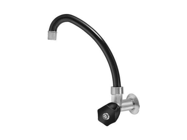 Torneira Parede Bica Móvel Cozinha Preta Cromada Slim 25419 - 1