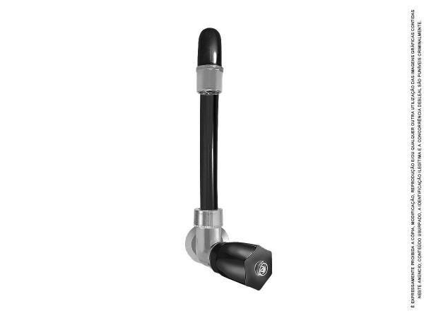 Torneira Parede Bica Móvel Cozinha Preta Cromada Slim 25419 - 6