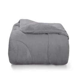 Edredom Plush Inove Liso King Cor:Cinza Cromo - 2