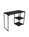 Ver imagem 2 de Mesa de Apoio Escrivaninha com Estante Prateleira Nic 900 mm Cor:Preto/Preto