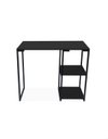 Ver imagem 3 de Mesa de Apoio Escrivaninha com Estante Prateleira Nic 900 mm Cor:Preto/Preto