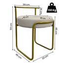 Ver imagem 4 de Kit 2 Banqueta para Penteadeira Quarto Base de Ferro Corino:off-white