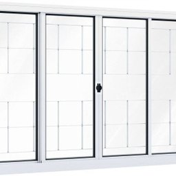 Janela de Aço de Correr 100x120cm 4 Folhas com Grade e Vidro Liso Riobras - 3