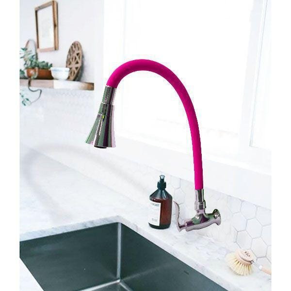 Torneira Silicone Flexivel Parede Articulado Gourmet Cromado - 2