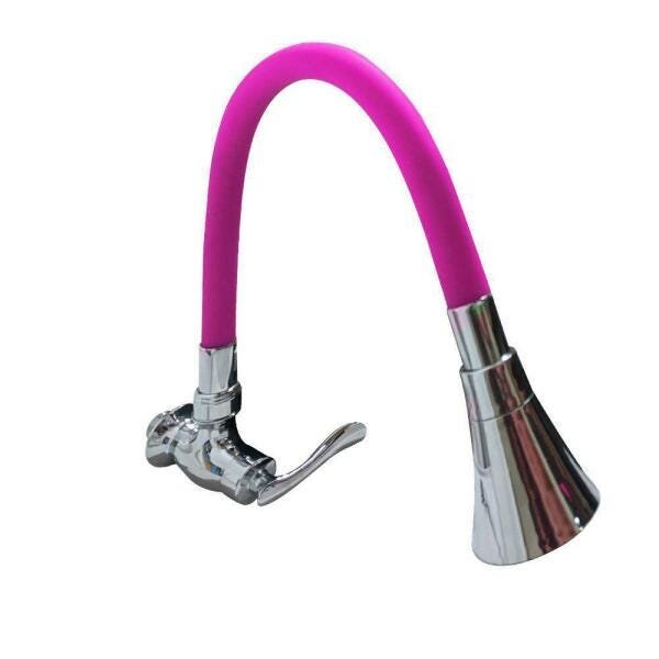 Torneira Silicone Flexivel Parede Articulado Gourmet Cromado - 4