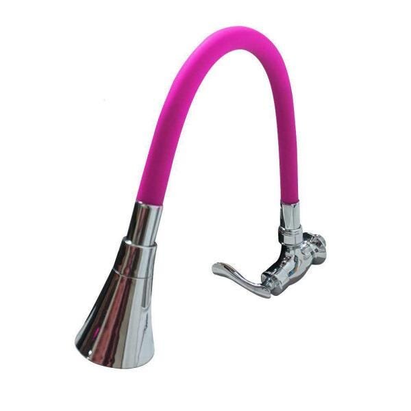 Torneira Silicone Flexivel Parede Articulado Gourmet Cromado - 1