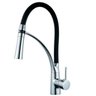 Torneira Cozinha Gourmet Flexível Monocomando Preta Cromada - 1