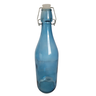 Garrafa de Vidro Transparente 1L Com Tampa Hermética Água Suco Decoração:AZUL - 1