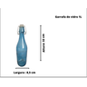 Garrafa de Vidro Transparente 1L Com Tampa Hermética Água Suco Decoração:AZUL - 4