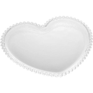 Prato Cristal Coração Pearl 30x25x2 cm