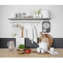 Ver imagem 1 de Papel de Parede Adesivo Azulejo Pastilha Preto Cozinha 2,80m