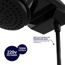 Ver imagem 3 de Ducha Chuveiro Eletrônica Compact Jato Amplo Inclinado Potência 7500W/220V Preto Durín