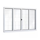 Ver imagem 2 de Janela de Aço de Correr 120x150cm 4 Folhas com Grade e Vidro Liso Riobras
