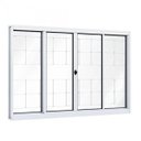 Ver imagem 2 de Janela de Aço de Correr 100x200cm 4 Folhas com Grade e Vidro Liso Riobras