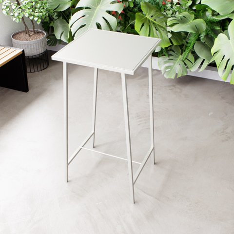 Mesa Bar Bistrô Alta Madeira Industrial White Don Castro Decor Conjunto de Mesas e Cadeiras Imbuia