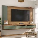 Ver imagem 1 de Painel para TV Até 75 Polegadas Luxo 3 Gavetas Carvalho/Menta - Pnr Móveis