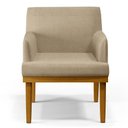 Ver imagem 5 de Kit 2 Poltronas Decorativas Vitória W01 Linho Bege Escuro - Mpozenato