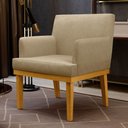 Ver imagem 2 de Kit 2 Poltronas Decorativas Vitória W01 Linho Bege Escuro - Mpozenato