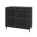 Ver imagem 2 de Balcão Aparador 2 Portas de Vidro 1 Prateleira Preto