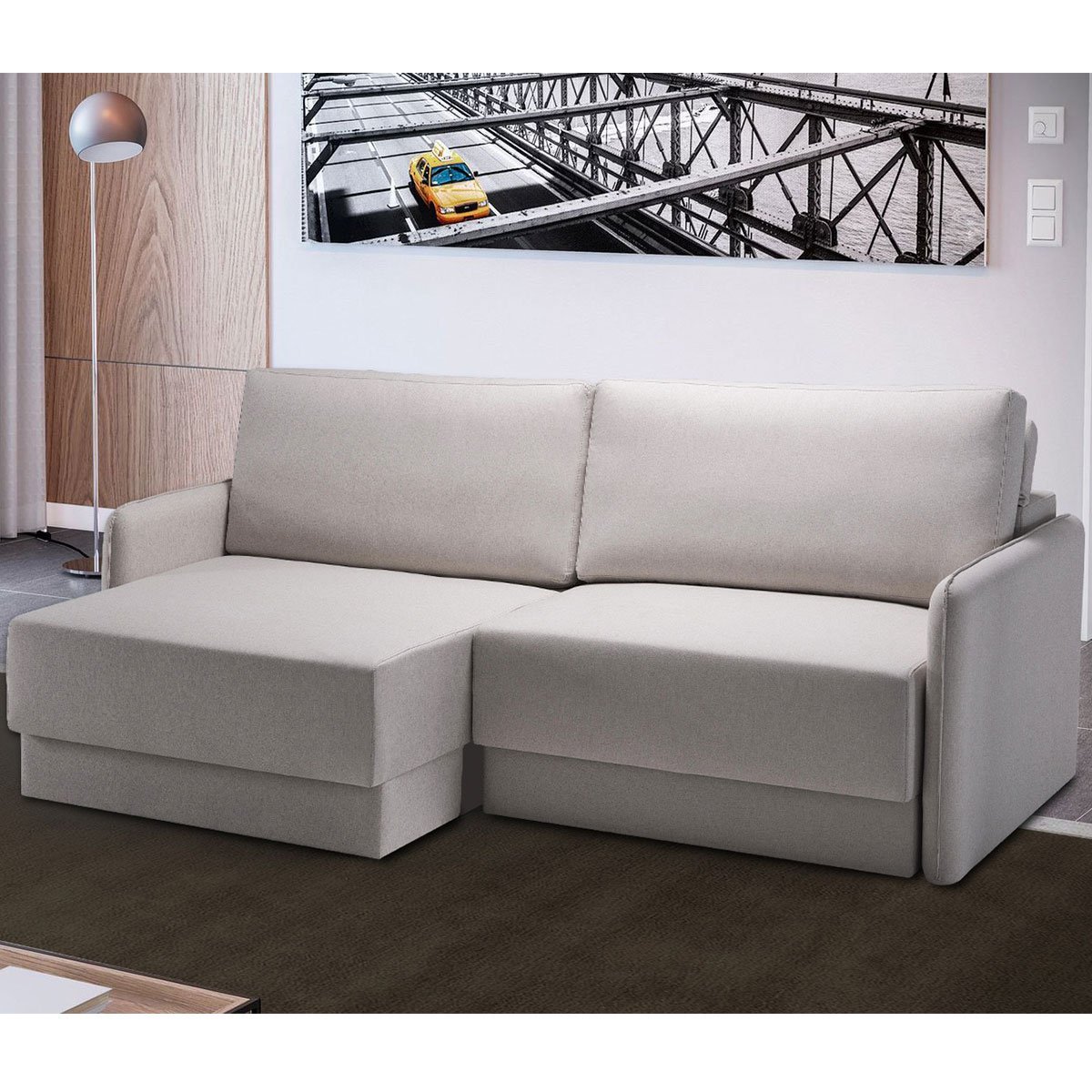 Sofá Retrátil Braço Fino 180 Cm Mola Ensacada D28 Reclinável 3 Lugares Madrid Linho Off White - NS