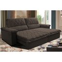 Ver imagem 1 de Sofá Retrátil e Reclinável 2,75m Molas Ensacadas Cama inBox Big Home com Bordado 3D Velusoft Caf