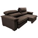 Ver mais imagens de Sofá Retrátil e Reclinável 2,75m Molas Ensacadas Cama inBox Big Home com Bordado 3D Velusoft Caf