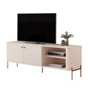 Ver imagem 1 de Rack Bancada Tucupí 140cm para Tv até 60" com Pés de Metal Off White/bronze